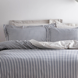 Yard Hebden Melange Navy/Grey Stripe Duvet Cover Set